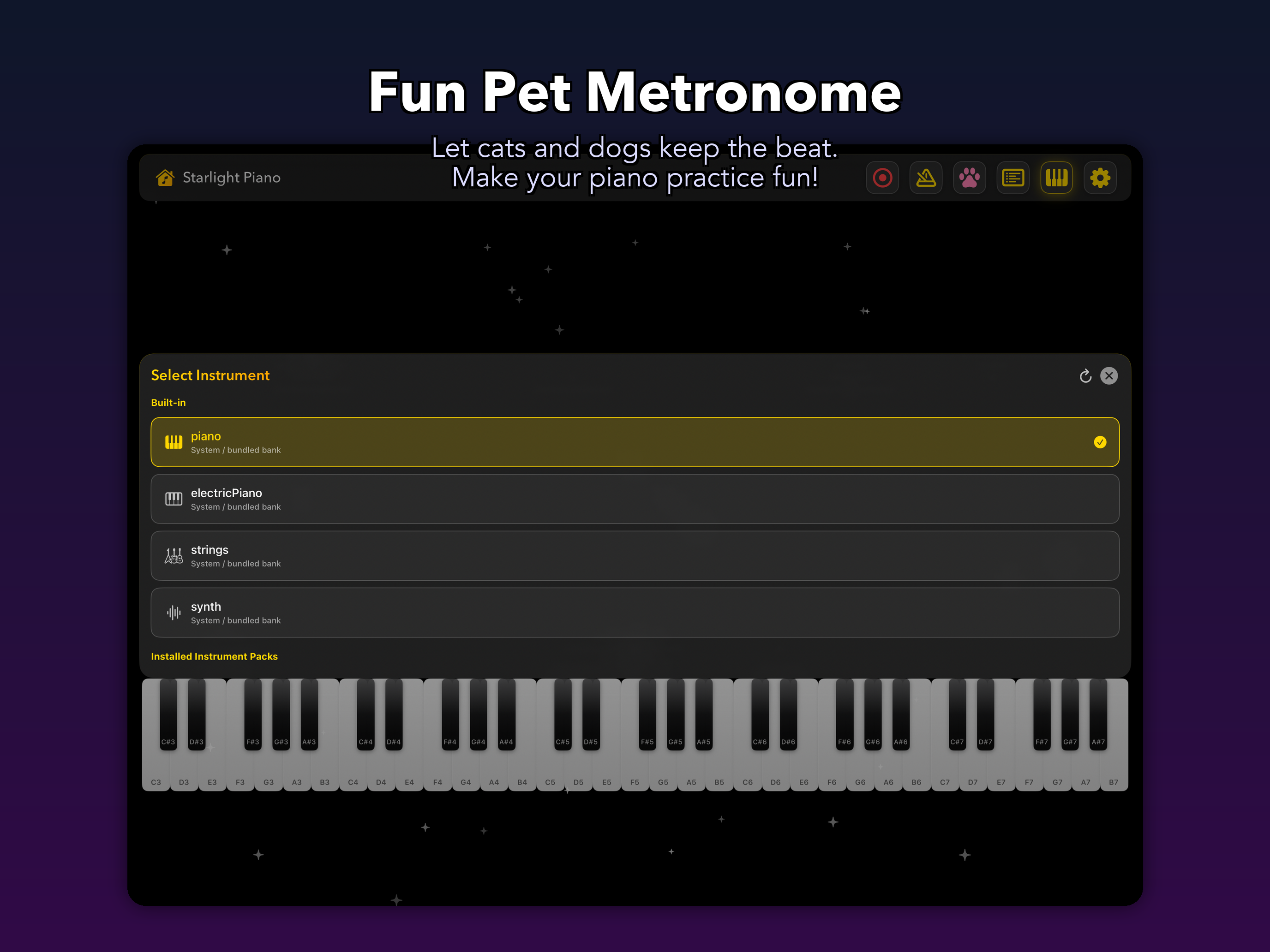 Starlight Piano Keys