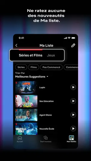 Capture d'écran de Netflix sur iPhone 5