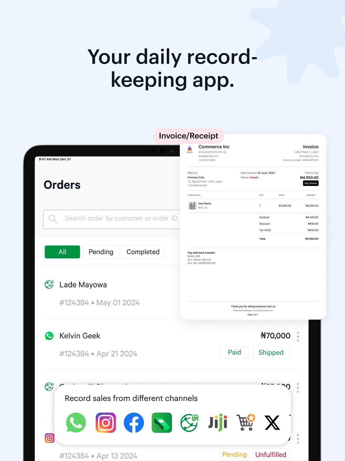 Bumpa - Manage Orders Easily ipad screenshot 2
