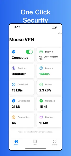 VPN - Fast & Secure MooseVPN iPhone screenshot 1