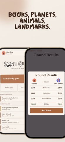 Sort Quiz: Trivia sorting game screenshot