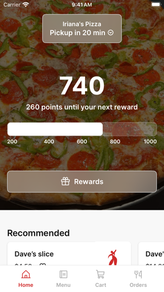 Iriana's Pizza iPhone screenshot 1 - Food & Drink app