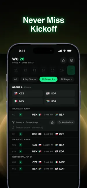 WC26 Soccer Schedule 2026 screenshot 4