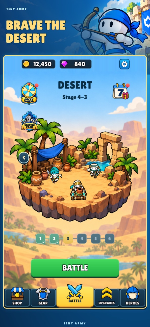 Tiny Army: Merge Defense RPG iOS Mod IPA screenshot 6 - iOS game interface