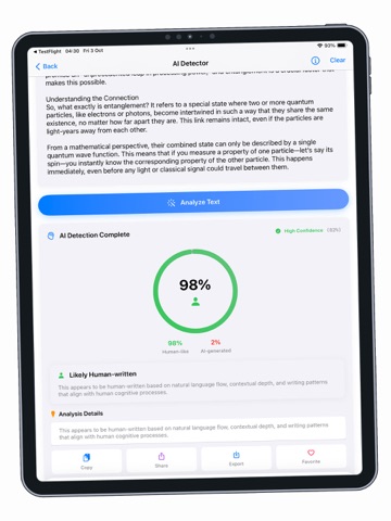 Just Humanizer AI Detector iPad screenshot