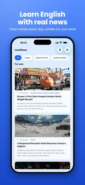 LevelNews: Learn English screenshot 1