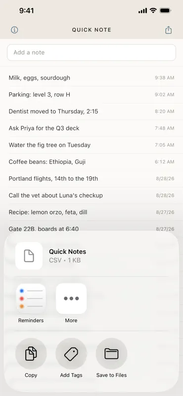Quick Note Automatic Timestamp screenshot 3 of 3