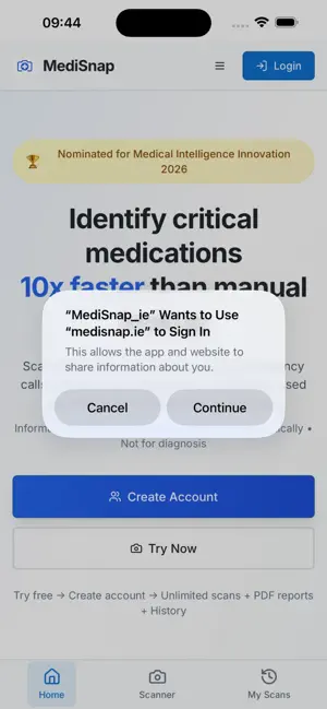 Medisnap.ie screenshot 2