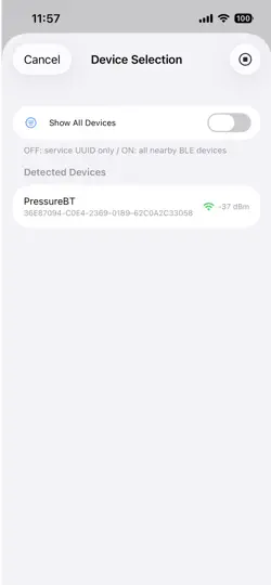 Capture d'écran de EasyArduinoBleTermPro sur iPhone 1
