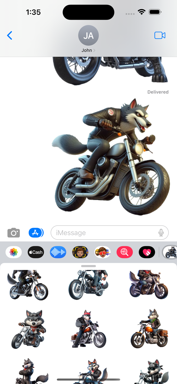 Wolf Biker Stickers