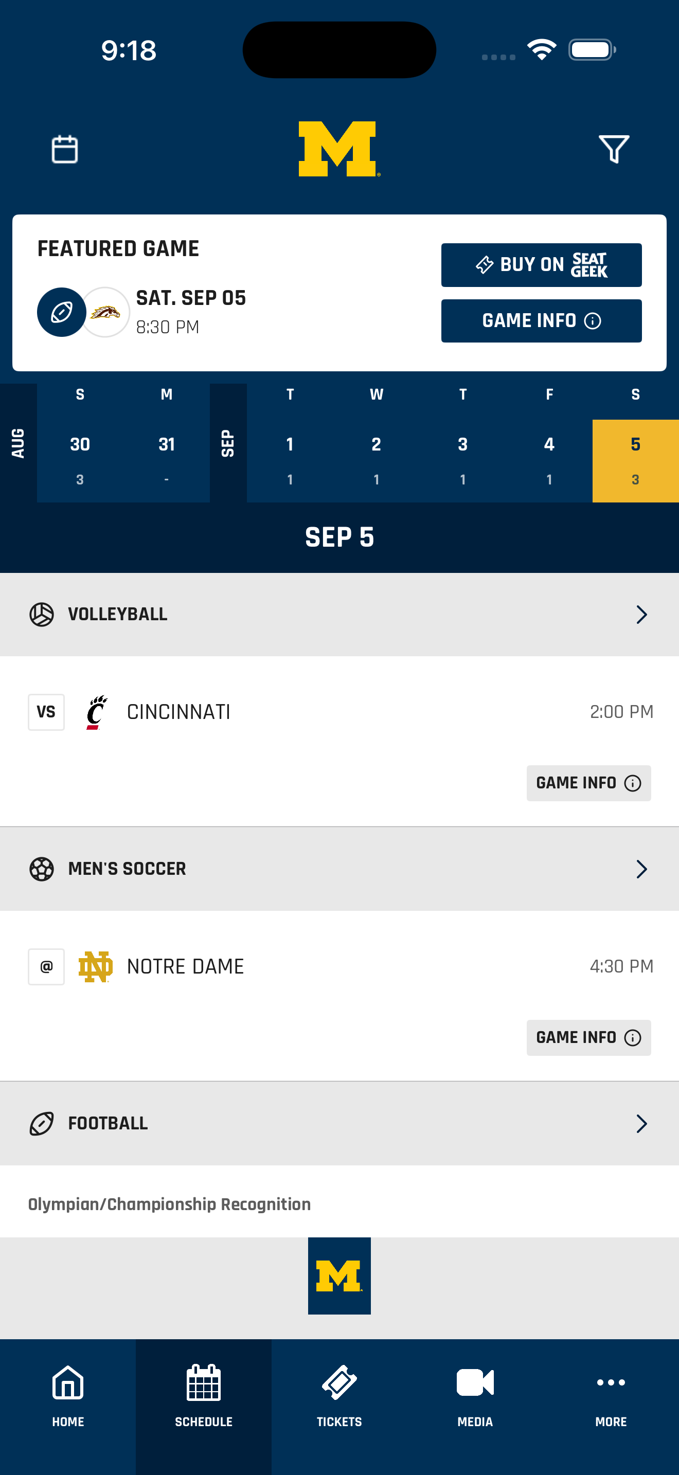 Michigan Athletics screenshot 2