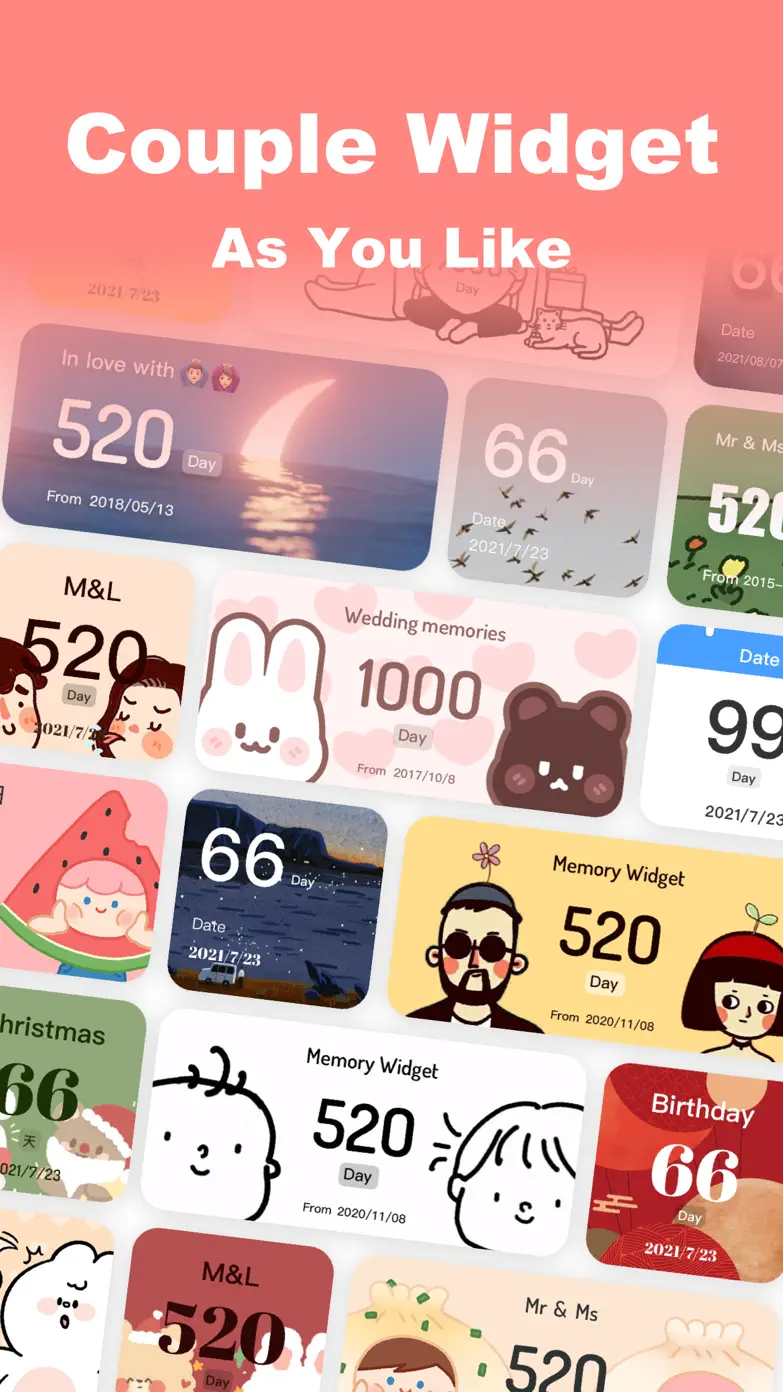恋しての記念日 - 日にちカウント · カップルアプリ App Store screenshot 1