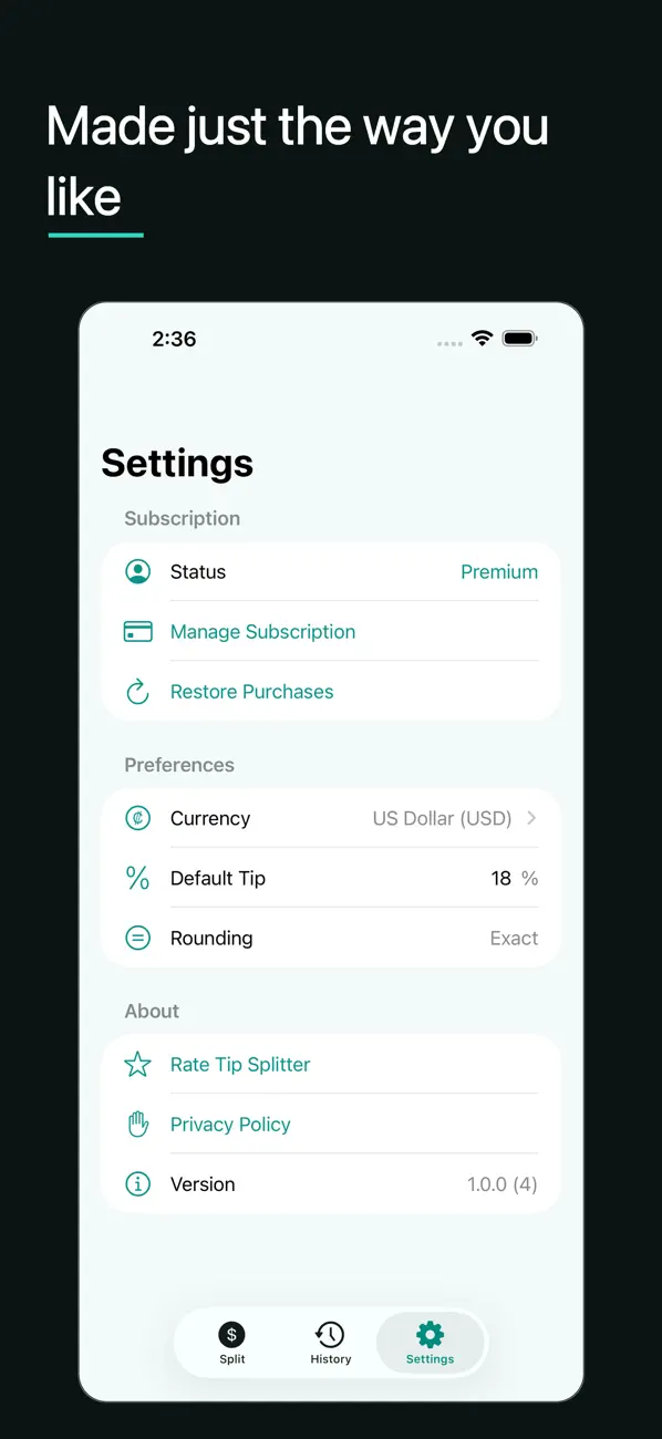 #4. Bill Splitter: Tip Calculator (iOS) By: SCALINGWEB TECHNOLOGIES