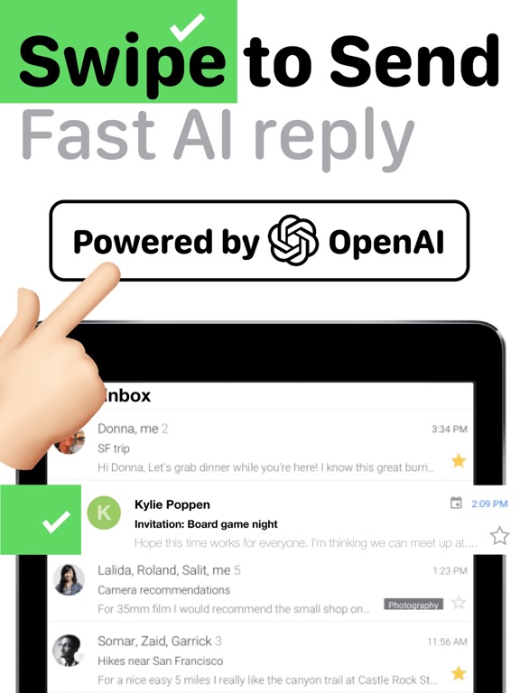 Screenshot #4 pour AI for Email–SwipeMail AI app