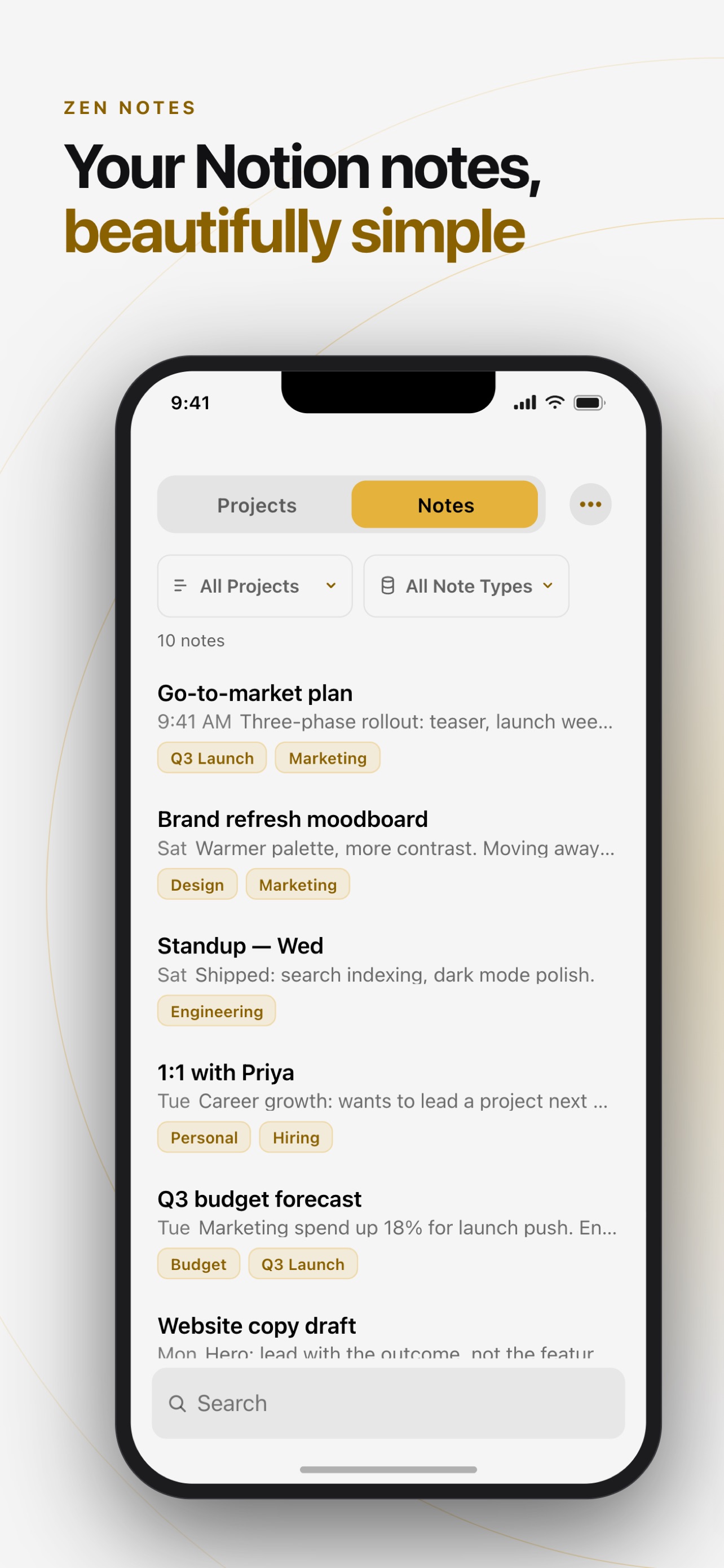Screenshot 2 of Zen Notes - Notion Companion