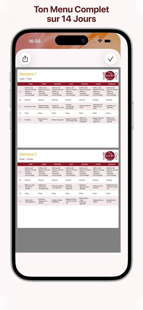 Screenshot #1 pour Menu IA : Planificateur Repas