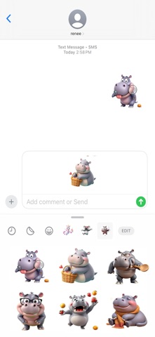 Mega Hungry Hippo Stickers iPhone screenshot