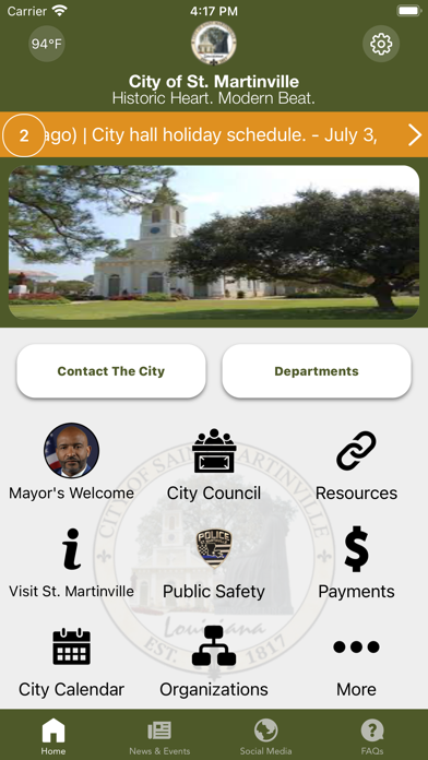 City of St. Martinville LA Screenshot