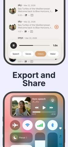 Koro Voices: Text to speech iPhone screenshot