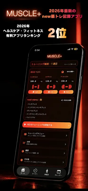 Muscle+ - 筋トレ記録アプリ screenshot 1 of 7