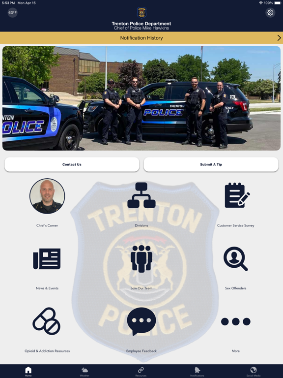 Trenton Police Department MI iPad screenshot 1 - Reference app