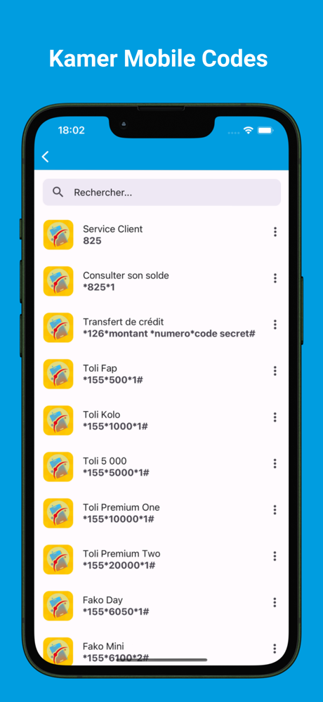 Kamer Mobile Codes screenshot 2