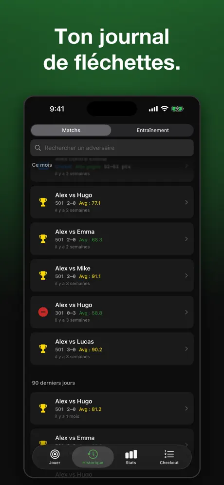 Darts Tracker - Score & Stats — capture d'écran iPhone 2
