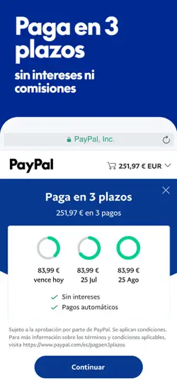 Captura de pantalla de PayPal en iPhone 2