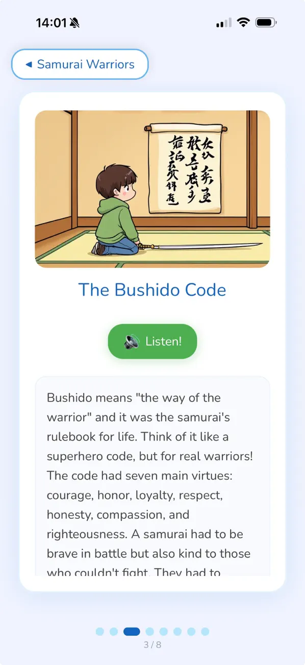 Screenshot #3 pour Histoire Enfants-Samourais