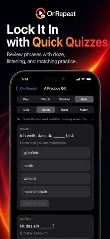 OnRepeat: Watch & Speak German Screenshot 4 of 5