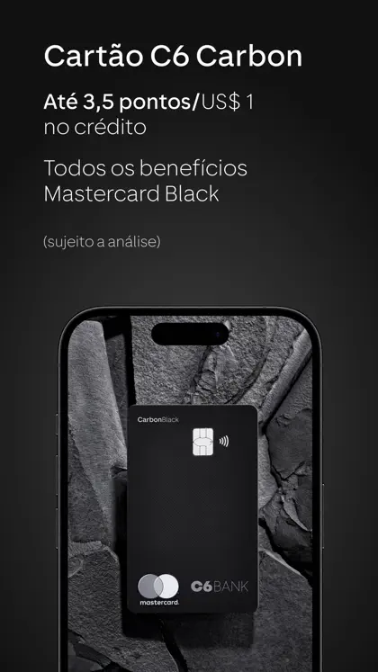 C6 Bank: Cartão, conta e mais! ekran görüntüsü 4 / 6