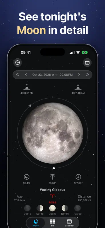 Calendário lunar: LunarSight screenshot 1 of 3