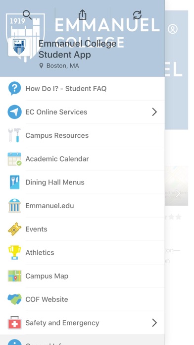 Emmanuel College Student App Screenshot