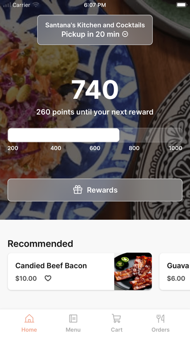 Santanas Kitchen and Cocktails iPhone screenshot 1 - Food & Drink app