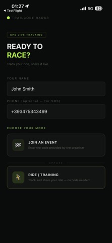 TrailCore Radar screenshot