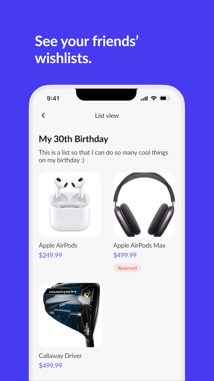 Gifty - Wishlists and Friends