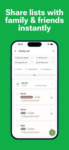 Grocery List • Better Shopping screenshot
