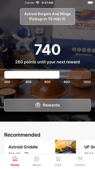 Astroid Burgers And Wings app screenshot