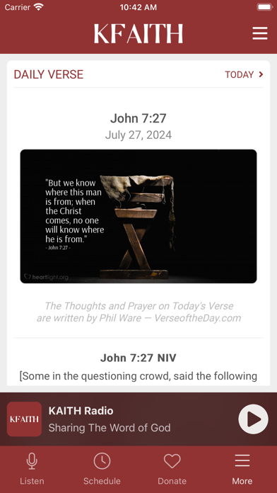 KFAITH Radio Screenshot