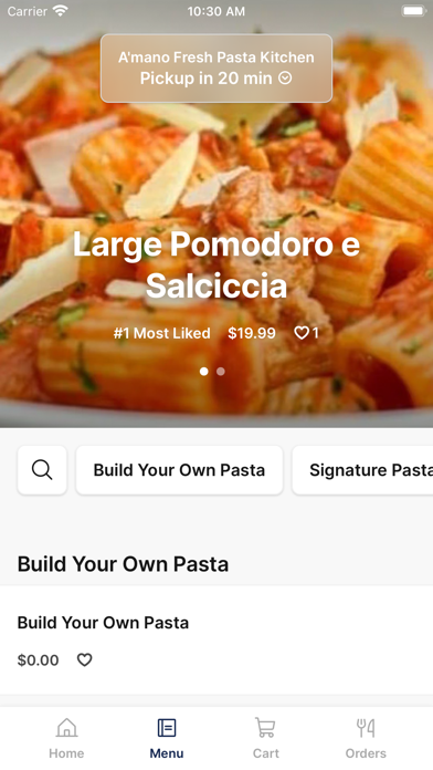 A'mano Fresh Pasta iPhone screenshot 2 - Food & Drink app