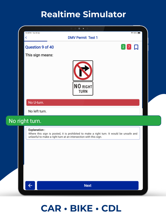 Alabama DMV Permit Practice iPad screenshot 2 - Education app