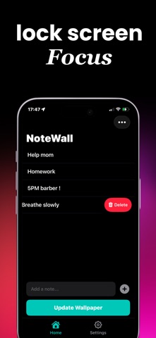 Lock Screen Notes: NoteWall Screenshot 5 of 5