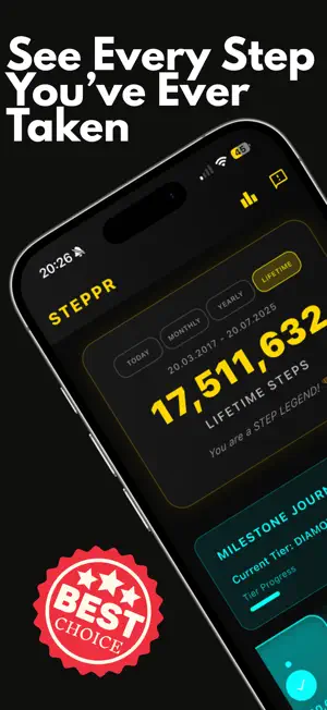 Steppr - Stepcounter Pedometer screenshot 1