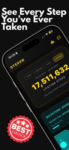 Steppr - Stepcounter Pedometer Screenshot 1 of 5