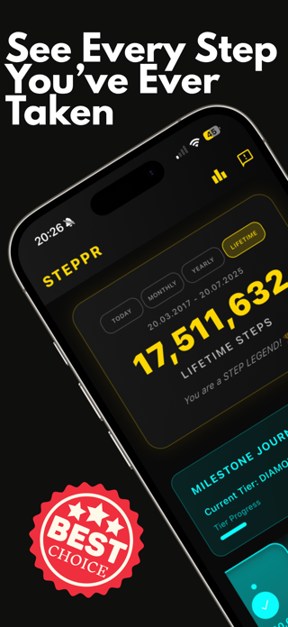 Steppr - Stepcounter Pedometer Screenshot 1 of 5