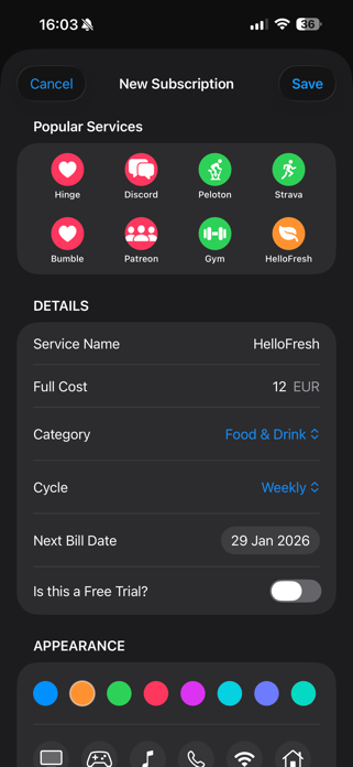 Budget Room: Sub Tracker Screenshot 2 of 6