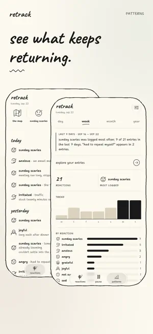 retrack: reaction & mood log screenshot 4