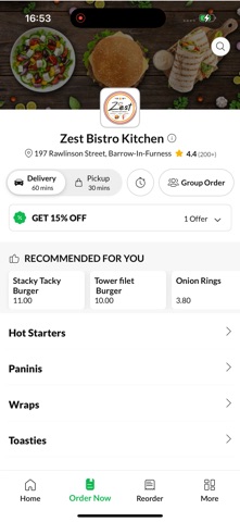Zest Bistro Kitchen iPhone screenshot