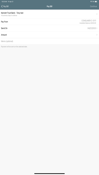 Kennett Trust Bank Screenshot