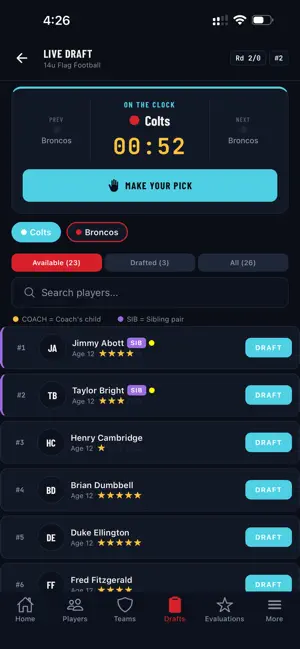 Sports League Draft screenshot 1